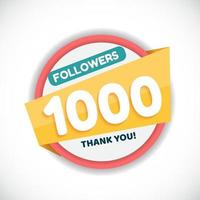 1000 seguaci. grazie. sfondo di illustrazione vettoriale