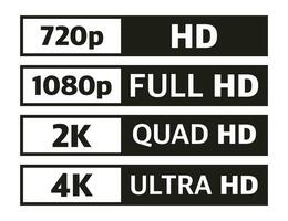 moderno tv pieno HD 4k, grande design per qualunque scopi. impostato tecnologia segni. vettore illustrazione.