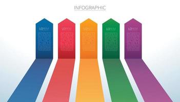 frecce colorate linee infografica 5 opzioni sfondo illustrazione vettoriale