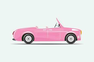 di moda piatto illustrazione di un' rosa cabriolet. rosa auto vettore