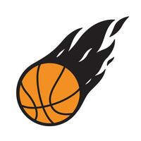 pallacanestro vettore logo icona fuoco simbolo illustrazione cartone animato grafico