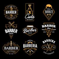 Emblemi di vettore del negozio di barbiere retrò