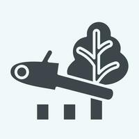 icona deforestazione. relazionato per clima modificare simbolo. glifo stile. semplice design modificabile. semplice illustrazione vettore