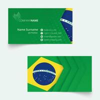 brasile bandiera attività commerciale carta, standard dimensione 90x50 mm attività commerciale carta modello. vettore