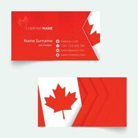 Canada bandiera attività commerciale carta, standard dimensione 90x50 mm attività commerciale carta modello. vettore