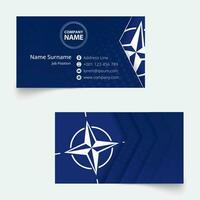 NATO bandiera attività commerciale carta, standard dimensione 90x50 mm attività commerciale carta modello. vettore