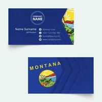 Montana bandiera attività commerciale carta, standard dimensione 90x50 mm attività commerciale carta modello. vettore
