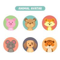 set 6 di avatar animale vettore