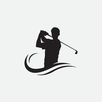 giocare a golf posa illustrazione vettoriale simbolo