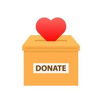 beneficenza, il volontariato e donare. scatola per donazione. donare, dando i soldi vettore