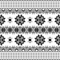 senza soluzione di continuità sfondo design per Stampa tessuto e moda. etnico geometrico modello. confine ornamento. nativo americano, navajo, azteco e messicano tribale. nero e bianca colori. vettore