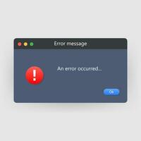 sistema errore vettore icona fallimento pc interfaccia. errore Messaggio computer finestra mettere in guardia apparire