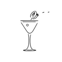 Martini cocktail bicchiere isolato su bianca sfondo. vettore