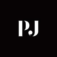 modello di progettazione del logo iniziale della lettera del logo pj vettore