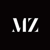 modello di design del logo iniziale della lettera del logo mz vettore
