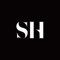 modello di design del logo iniziale della lettera del logo sh vettore