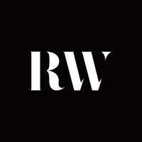 modello di progettazione del logo iniziale della lettera del logo rw vettore