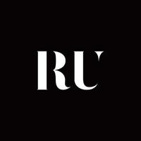 modello di progettazione del logo iniziale della lettera del logo ru vettore