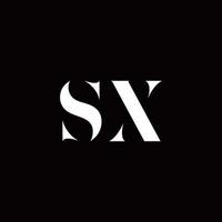 modello di design del logo iniziale della lettera logo sx vettore