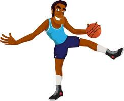 cartone animato personaggio di un' pallacanestro giocatore. vettore