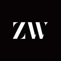 modello di design del logo iniziale della lettera del logo zw vettore