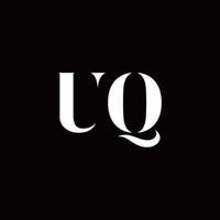 modello di progettazione del logo iniziale della lettera del logo uq vettore