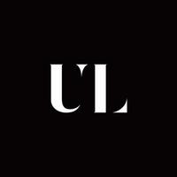 modello di design del logo iniziale della lettera del logo ul vettore