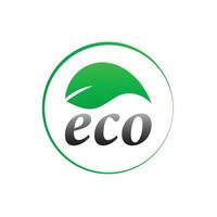 eco amichevole etichetta, etichetta, distintivo. ecologia icona. francobollo modello per biologico prodotti con verde le foglie. vettore illustrazione isolato su bianca sfondo