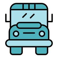 scuola autobus icona vettore piatto