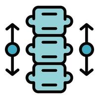 bambino colonna vertebrale crescere su icona vettore piatto