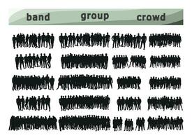Immagine di folla silhouette, gruppo di le persone. squadra, gruppo musicale, azienda, folla, mob vettore
