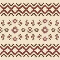 etnico ikat tessuto modello geometrico stile.africano ikat ricamo etnico orientale modello Marrone crema sfondo. astratto,vettore,illustrazione.trama,abbigliamento,cornice,decorazione,tappeto,motivo. vettore