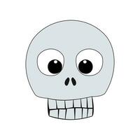 un' cranio nel carino Halloween cartone animato tema vettore isolato su bianca sfondo