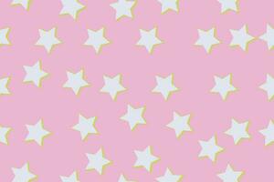 Barbie stile. senza soluzione di continuità vettore modello con voluminoso pastello stelle su un' rosa sfondo. cotone tessuto per cucire, patchwork, Stampa, disegno, tessuti, tessile tessuti, tessuti. vettore illustrazione