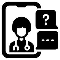 telemedicina consultazione icona vettore