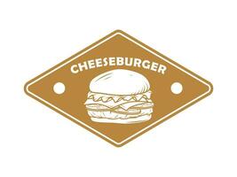 formaggio hamburger distintivo logo modello vettore