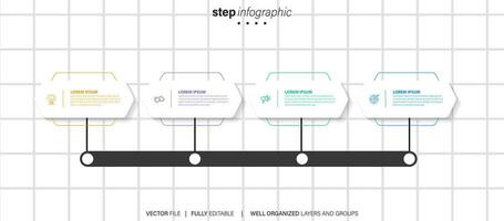 crescita opportunità Infografica grafico design modello. modificabile infochart con icone. didattico grafica con 4 passo sequenza. visivo dati presentazione. aria, buontempo sans font Usato vettore