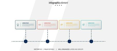 Infografica attività commerciale presentazione 4 opzioni per obiettivo. Infografica frecce. strategia, marketing, rapporto. vettore illustrazione.