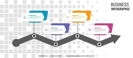 Infografica attività commerciale opzioni grafico bandiera per aziendale successo vettore