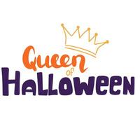 Regina di Halloween detto testo. Halloween corto frasi. grafia Halloween Citazione. lettering composizione. vettore illustrazione.
