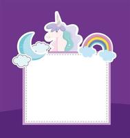 banner arcobaleno unicorno vettore