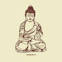 Budda silhouette. vettore illustrazione di un' divinità figura per pace di mente e armonia. design elemento per tematico striscioni, inviti, copertine, volantini.