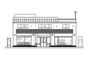 storefront linea design. mano disegnato negozio linea arte vettore illustrazione.