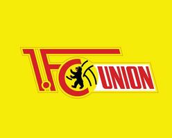 unione Berlino club logo simbolo calcio bundesliga Germania astratto design vettore illustrazione con giallo sfondo