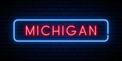 Michigan neon cartello. vettore