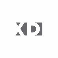 xd logo monogramma con modello di design in stile spazio negativo vettore