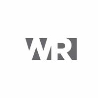 wr logo monogramma con modello di design in stile spazio negativo vettore