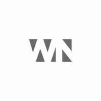 wn logo monogramma con modello di design in stile spazio negativo vettore