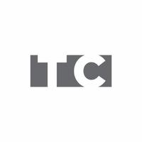 tc logo monogramma con modello di design in stile spazio negativo vettore