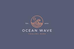 oceano onda a cerchio telaio forma distintivo logo modello design. vettore